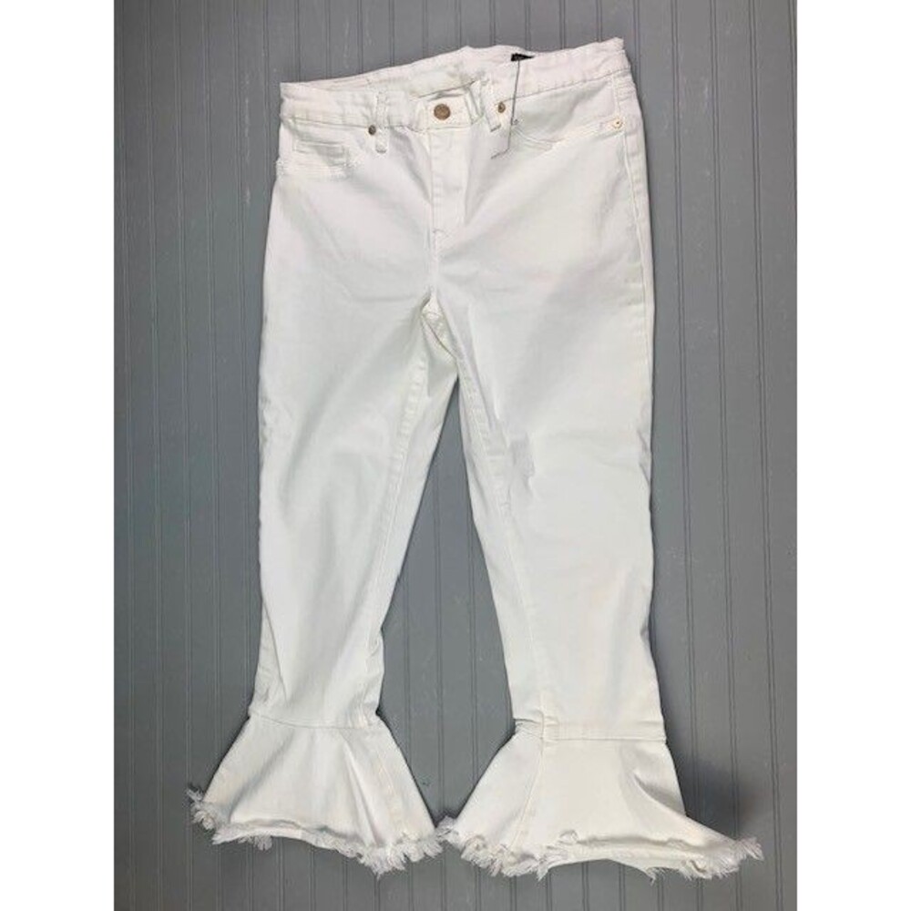 Blank NYC Size 30 Womens  Flare Crop Jeans Jeggings White Mid Rise